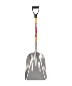 Husky 28 in. D-Grip Short Wood Handle Aluminum Scoop Shovel