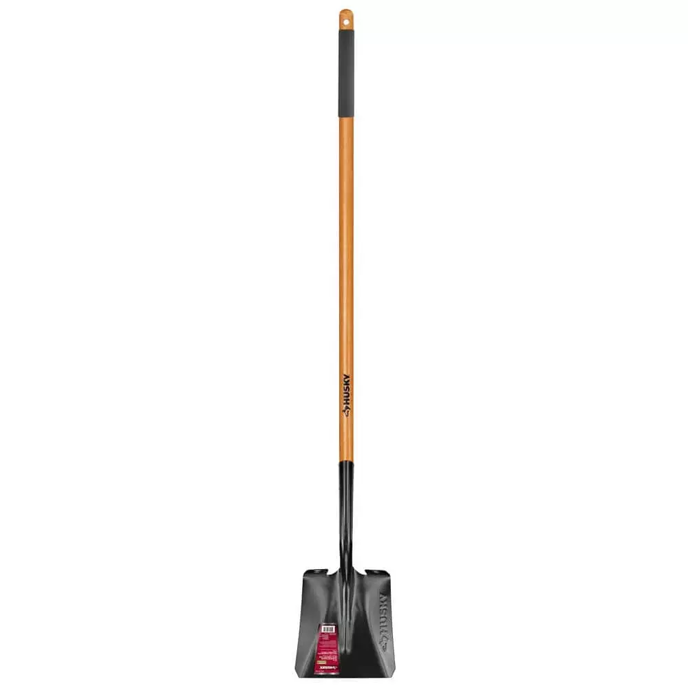 Husky 47 in. L Wood Handle Carbon Steel Transfer Shovel with Grip 3 Husky 47 in. L Wood Handle Carbon Steel Transfer Shovel with Grip