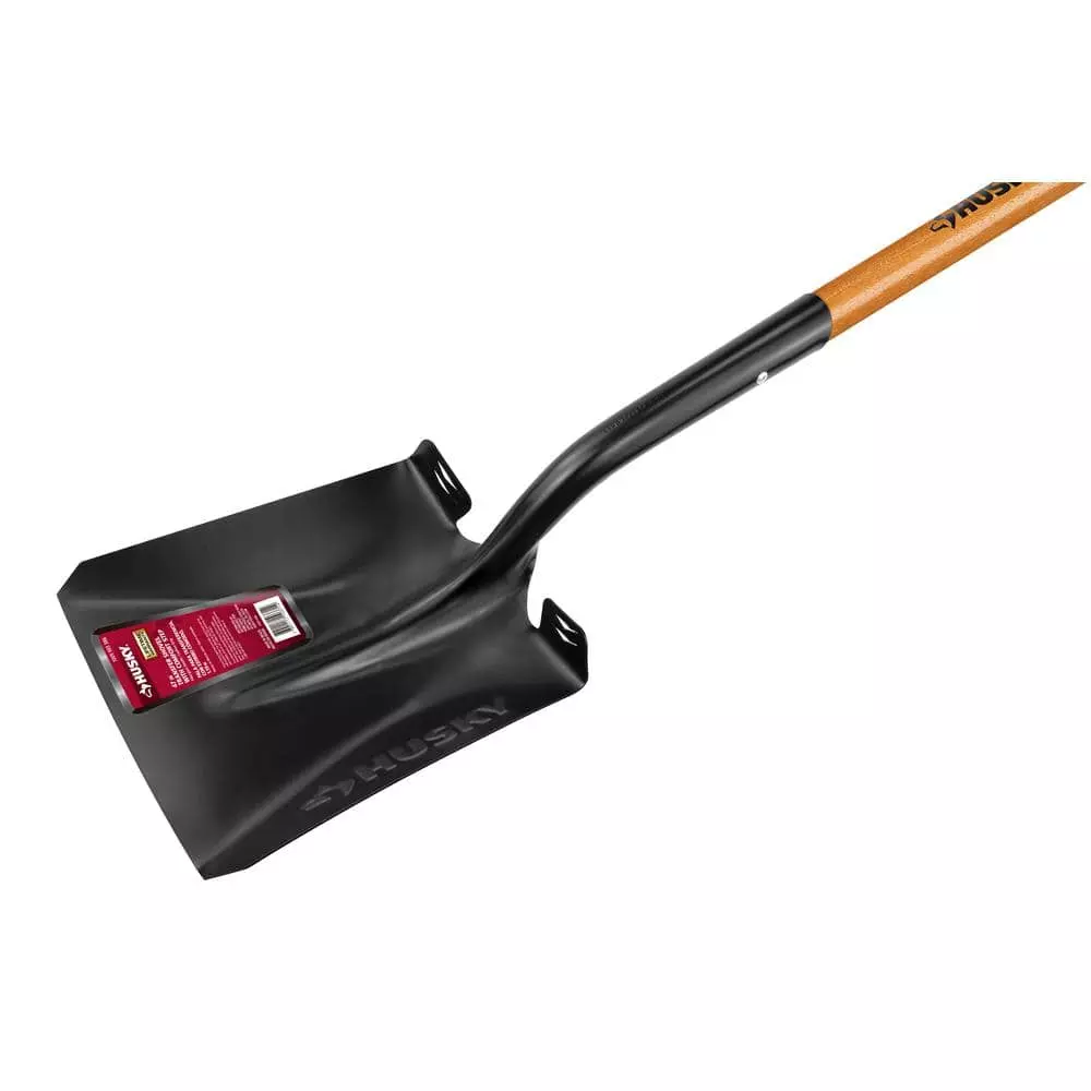 Husky 47 in. L Wood Handle Carbon Steel Transfer Shovel with Grip 4 Husky 47 in. L Wood Handle Carbon Steel Transfer Shovel with Grip - Image 2