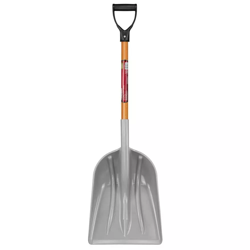Husky 31 in. Wood Handle D-Grip Plastic Scoop Shovel 3 Husky 31 in. Wood Handle D-Grip Plastic Scoop Shovel