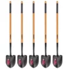 Husky 5-Piece 47 in. L Wood Handle Carbon Steel Digging Shovel with Grip Garden Tool Set