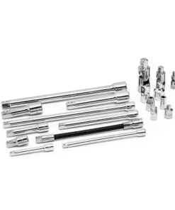 Husky 1/4 in., 3/8 in., 1/2 in. Drive Accessory Set (19-Piece) -Deals Hand Tools Zone Store husky socket extension sets haccy19pcrm 40 1000