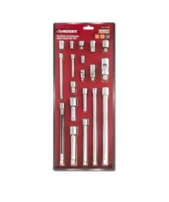 Husky 1/4 in., 3/8 in., 1/2 in. Drive Accessory Set (19-Piece) -Deals Hand Tools Zone Store husky socket extension sets haccy19pcrm c3 1000