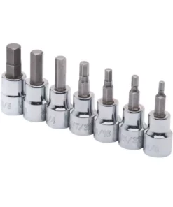 Husky 3/8 in. Drive SAE Hex Bit Socket Set (7-Piece)