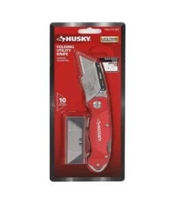 Husky Folding Lock-Back Utility Knife, Red with 10-Blades -Deals Hand Tools Zone Store husky utility knives 99979 44 1000