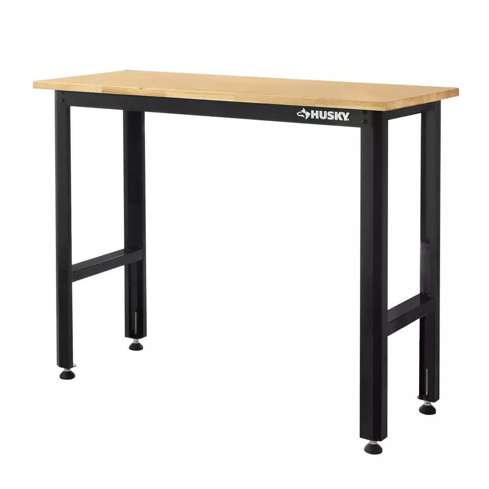 Husky 4 ft. Solid Wood Top Workbench in Black 3 Husky 4 ft. Solid Wood Top Workbench in Black