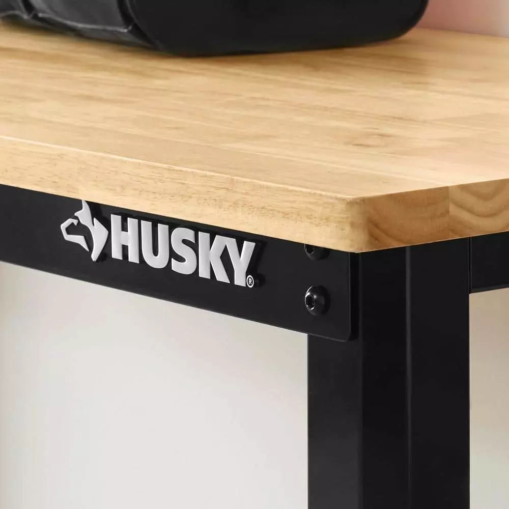 Husky 4 ft. Solid Wood Top Workbench in Black 6 Husky 4 ft. Solid Wood Top Workbench in Black - Image 4