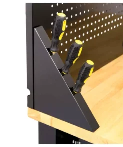 Husky 4 ft. Solid Wood Top Workbench in Black with Pegboard and 1 Drawer -Deals Hand Tools Zone Store husky workbenches g4801s us 66 1000