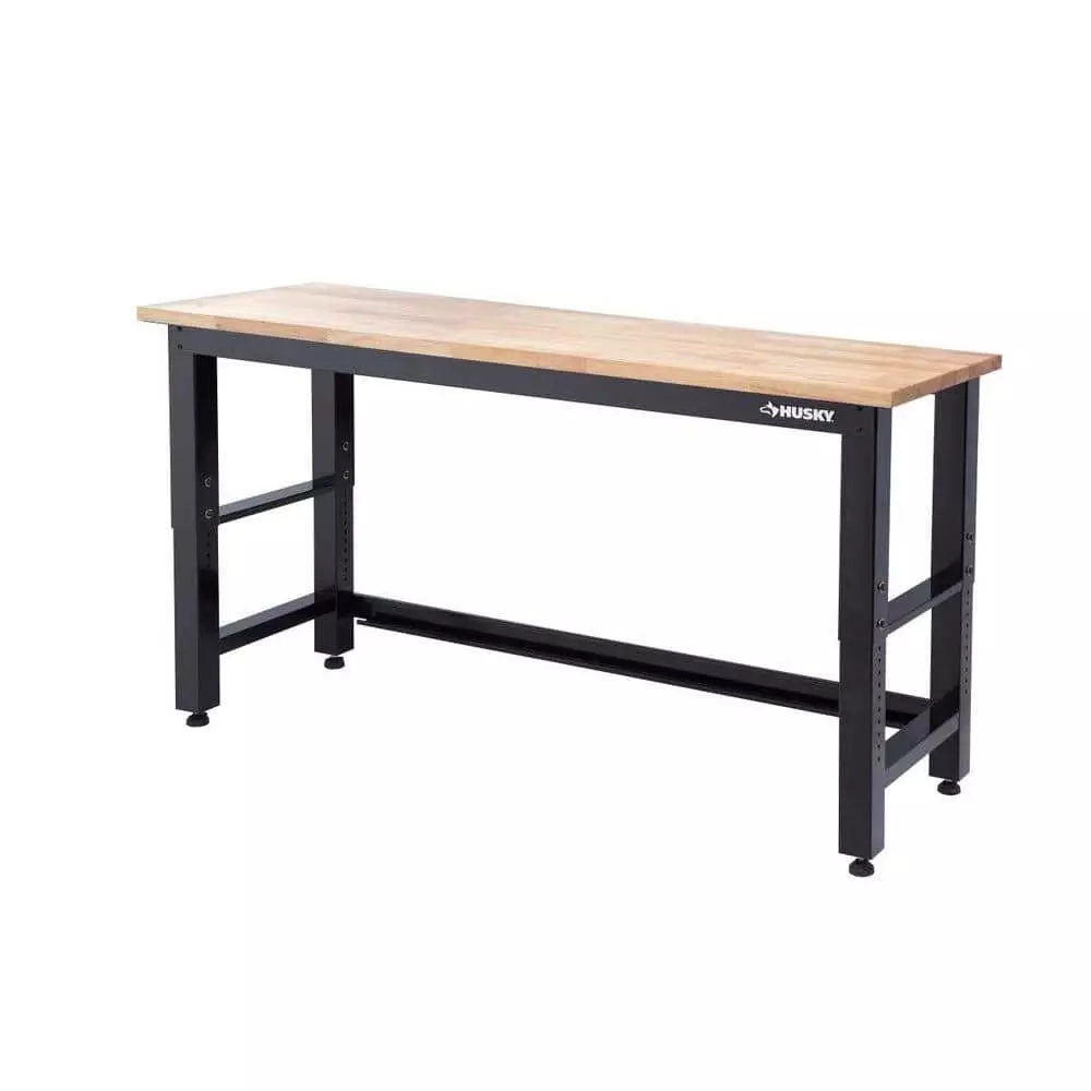 Husky 72 in. Solid Wood Work Surface for Ready-to-Assemble 6-ft. adjustable height workbench 5 Husky 72 in. Solid Wood Work Surface for Ready-to-Assemble 6-ft. adjustable height workbench - Image 3