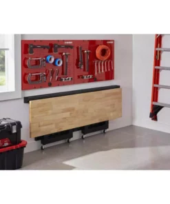 Husky 6 ft. Folding Adjustable Height Solid Wood Top Workbench in Black -Deals Hand Tools Zone Store husky workbenches g7200fw us 77 1000