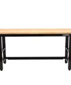 Husky 6 ft. Adjustable Height Solid Wood Top Workbench in Black for Ready to Assemble Steel Garage Storage System -Deals Hand Tools Zone Store husky workbenches g7200s us 1d 1000