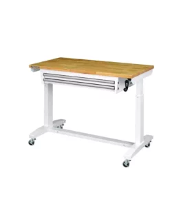 Husky 46 in. Adjustable Height Work Table with 2-Drawers in White 21 Husky 46 in. Adjustable Height Work Table with 2-Drawers in White -Deals Hand Tools Zone Store husky workbenches holt4602bj2 1d 1000