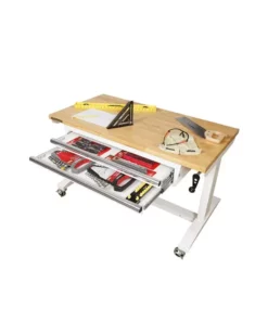 Husky 46 in. Adjustable Height Work Table with 2-Drawers in White 22 Husky 46 in. Adjustable Height Work Table with 2-Drawers in White -Deals Hand Tools Zone Store husky workbenches holt4602bj2 66 1000