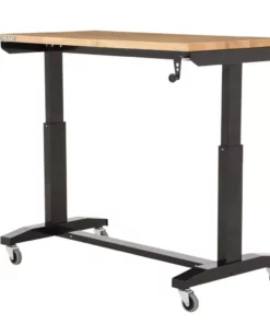 Husky 46 in. W x 24 in. D Steel Adjustable Height Solid Wood Top Workbench Table in Black -Deals Hand Tools Zone Store husky workbenches holt46xdb12 66 1000