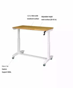 Husky 46 in. Adjustable Height Work Table in White -Deals Hand Tools Zone Store husky workbenches holt46xdbj2 a0 1000