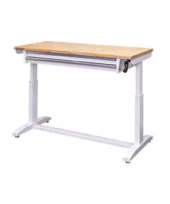 Husky 52 in. Adjustable Height Workbench Table with 2-Drawers in White -Deals Hand Tools Zone Store husky workbenches holt5202bj1 44 1000