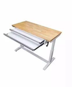 Husky 52 in. Adjustable Height Workbench Table with 2-Drawers in White -Deals Hand Tools Zone Store husky workbenches holt5202bj1 77 1000