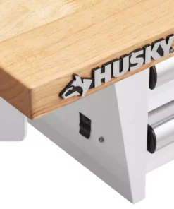 Husky 52 in. Adjustable Height Workbench Table with 2-Drawers in White -Deals Hand Tools Zone Store husky workbenches holt5202bj1 a0 1000
