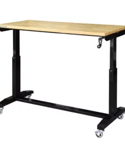 Husky 52 in. W x 24 in. D Adjustable Height Solid Wood Top Workbench Table in Black 20 Husky 52 in. W x 24 in. D Adjustable Height Solid Wood Top Workbench Table in Black -Deals Hand Tools Zone Store husky workbenches holt52xdb12 66 1000