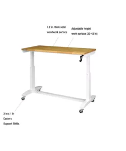 Husky 52 in. Adjustable Height Work Table in White -Deals Hand Tools Zone Store husky workbenches holt52xdbj2 1d 1000