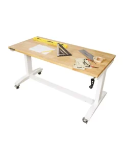 Husky 52 in. Adjustable Height Work Table in White -Deals Hand Tools Zone Store husky workbenches holt52xdbj2 77 1000