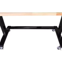Husky 62 in. W x 24 in. D Adjustable Height Solid Wood Top Workbench Table in Black -Deals Hand Tools Zone Store husky workbenches holt62xdb12 4f 1000