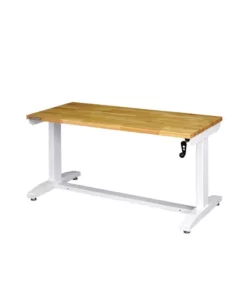 Husky 62 in. Adjustable Height Work Table in White