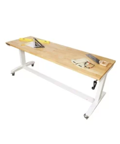 Husky 72 in. Adjustable Height Work Table in White -Deals Hand Tools Zone Store husky workbenches holt72xdbj2 66 1000