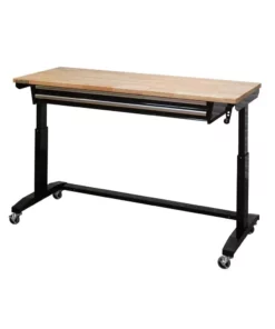 Husky 62 in. Adjustable Height Workbench Table with 2-Drawers in Black -Deals Hand Tools Zone Store husky workbenches hotl6202b12 4f 1000