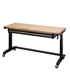 Husky 62 in. Adjustable Height Workbench Table with 2-Drawers in Black -Deals Hand Tools Zone Store husky workbenches hotl6202b12 c3 1000
