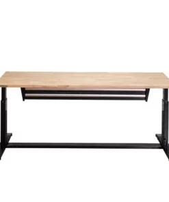 Husky 72 in. Adjustable Height Workbench Table with 2-Drawers in Black -Deals Hand Tools Zone Store husky workbenches hotl7202b12 4f 1000