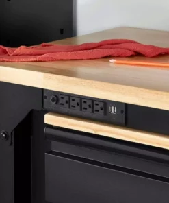 Husky 6 ft. Adjustable Height Solid Wood Top Workbench in Black for Heavy Duty Welded Steel Garage Storage System 18 Husky 6 ft. Adjustable Height Solid Wood Top Workbench in Black for Heavy Duty Welded Steel Garage Storage System -Deals Hand Tools Zone Store husky workbenches htc1000004 1d 1000