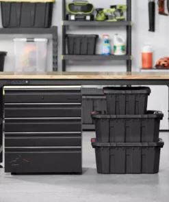 Husky 6 ft. Adjustable Height Solid Wood Top Workbench in Black for Heavy Duty Welded Steel Garage Storage System 24 Husky 6 ft. Adjustable Height Solid Wood Top Workbench in Black for Heavy Duty Welded Steel Garage Storage System -Deals Hand Tools Zone Store husky workbenches htc1000004 44 1000