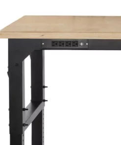 Husky 6 ft. Adjustable Height Solid Wood Top Workbench in Black for Heavy Duty Welded Steel Garage Storage System 20 Husky 6 ft. Adjustable Height Solid Wood Top Workbench in Black for Heavy Duty Welded Steel Garage Storage System -Deals Hand Tools Zone Store husky workbenches htc1000004 77 1000