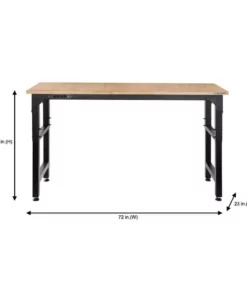Husky 6 ft. Adjustable Height Solid Wood Top Workbench in Black for Heavy Duty Welded Steel Garage Storage System 17 Husky 6 ft. Adjustable Height Solid Wood Top Workbench in Black for Heavy Duty Welded Steel Garage Storage System -Deals Hand Tools Zone Store husky workbenches htc1000004 a0 1000