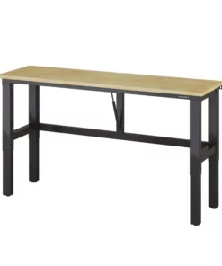 Husky 6 ft. Folding Adjustable Height Solid Wood Top Workbench in Black -Deals Hand Tools Zone Store husky workbenches wsh72fwb 1f 1000