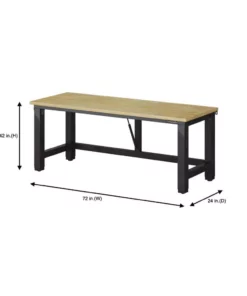 Husky 6 ft. Folding Adjustable Height Solid Wood Top Workbench in Black -Deals Hand Tools Zone Store husky workbenches wsh72fwb 76 1000
