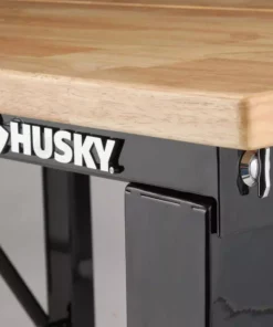 Husky 6 ft. Folding Adjustable Height Solid Wood Top Workbench in Black -Deals Hand Tools Zone Store husky workbenches wsh72fwb 77 1000