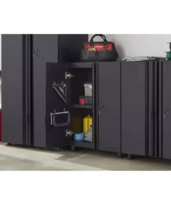 Husky Regular Duty Welded 24-Gauge Steel 2-Door Garage Base Cabinet in Black (24 in. W x 33 in. H x 16 in. D) -Deals Hand Tools Zone Store matte black powder coating husky free standing cabinets g2402b us 31 1000