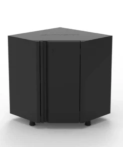 Husky Regular Duty Welded 24-Gauge Steel Corner Garage Base Cabinet in Black (28 in. W x 33.5 in. H x 28 in. D)