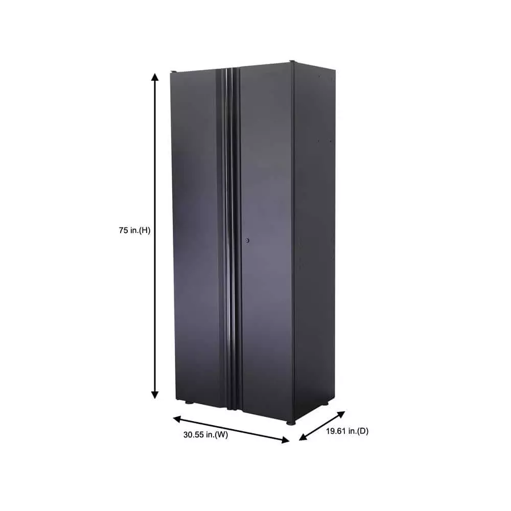 Husky Regular Duty Welded 24-Gauge Steel Freestanding Garage Cabinet in Black (31 in. W x 75 in. H x 20 in. D) 6 Husky Regular Duty Welded 24-Gauge Steel Freestanding Garage Cabinet in Black (31 in. W x 75 in. H x 20 in. D) - Image 4