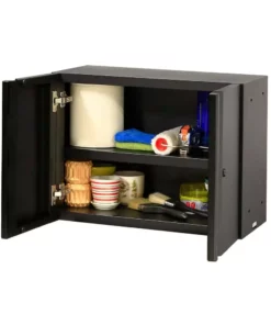 Husky Regular Duty Welded 24-Gauge Steel Wall Mounted Garage Cabinet in Black (24 in. W x 18 in. H x 12 in. D) 17 Husky Regular Duty Welded 24-Gauge Steel Wall Mounted Garage Cabinet in Black (24 in. W x 18 in. H x 12 in. D) -Deals Hand Tools Zone Store matte black powder coating husky wall mounted cabinets g2402w us 66 1000
