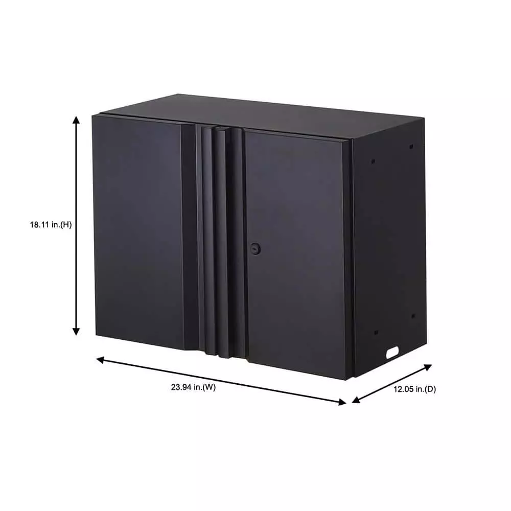 Husky Regular Duty Welded 24-Gauge Steel Wall Mounted Garage Cabinet in Black (24 in. W x 18 in. H x 12 in. D) 12 Husky Regular Duty Welded 24-Gauge Steel Wall Mounted Garage Cabinet in Black (24 in. W x 18 in. H x 12 in. D) - Image 10