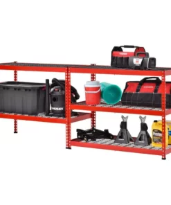 Husky 5-Tier Heavy Duty Steel Garage Storage Shelving Unit in Red (48 in. W x 78 in. H x 24 in. D) -Deals Hand Tools Zone Store red black husky freestanding shelving units mr482478w5 r 1d 1000