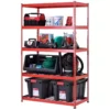 Husky 5-Tier Heavy Duty Steel Garage Storage Shelving Unit in Red (48 in. W x 78 in. H x 24 in. D) -Deals Hand Tools Zone Store red black husky freestanding shelving units mr482478w5 r 64 1000