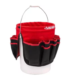 Husky 12 in. 30 Pocket Heavy Duty Bucket Jockey 5 Gallon In-Bucket Storage Tool Bag -Deals Hand Tools Zone Store red black husky tool bags hd10030 th 40 1000
