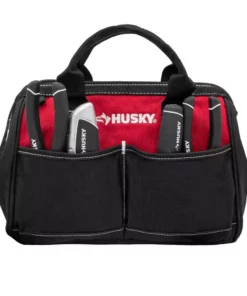 Husky 12 in 4 Pocket Zippered Tool Bag 18 Husky 12 in 4 Pocket Zippered Tool Bag -Deals Hand Tools Zone Store red black husky tool bags hd60012 th c3 1000
