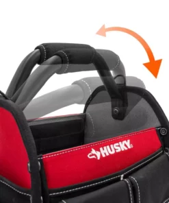 Husky 10 in. 15 Pocket Open Top Tool Bag -Deals Hand Tools Zone Store red black husky tool bags hd70010 th 4f 1000