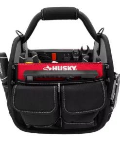 Husky 10 in. 15 Pocket Open Top Tool Bag -Deals Hand Tools Zone Store red black husky tool bags hd70010 th c3 1000