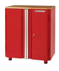 Husky Ready-to-Assemble 24-Gauge Steel 2-Door Garage Base Cabinet in Red (28 in. W x 32 in. H x 18 in. D)